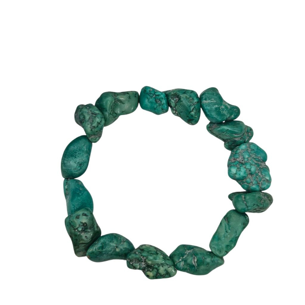 Boho Handmade Natural Turquoise Stone Stretch Bracelet - Picture 3 of 3